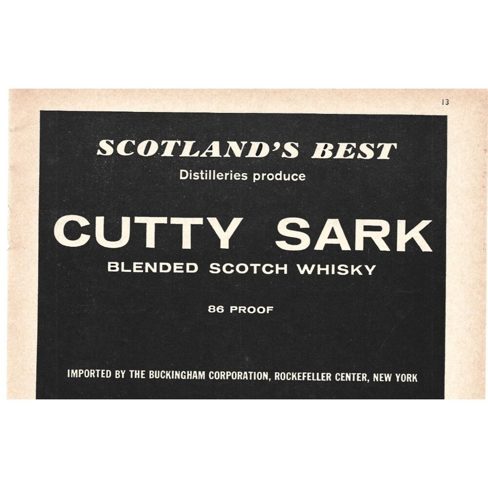 Cotty Sark Blended Scotch Whisky Scotland Advertisement 1960s Vintage Print Ad 9